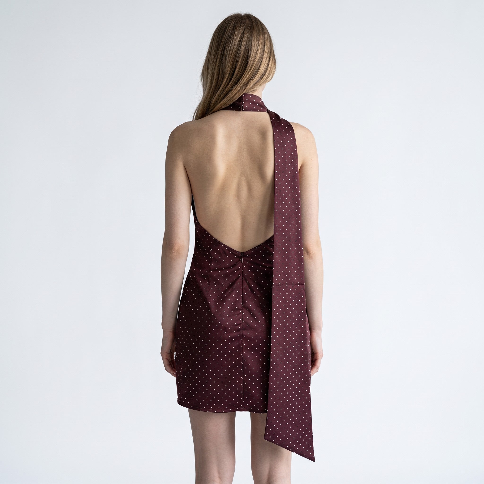 Burgundy One-Shoulder Mini Dress