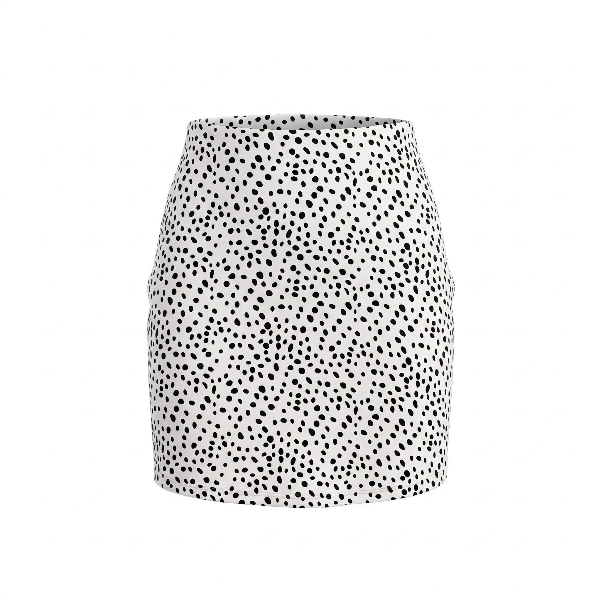 White & Black Spotted Mini Skirt
