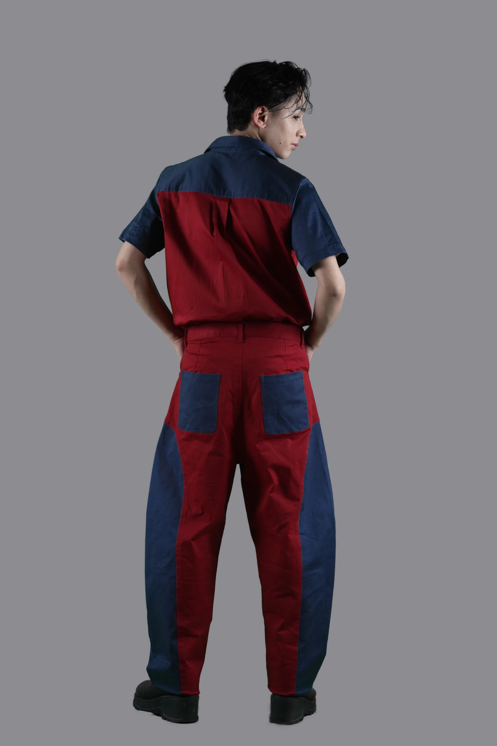 Red & Navy Panel Co-Ord Set