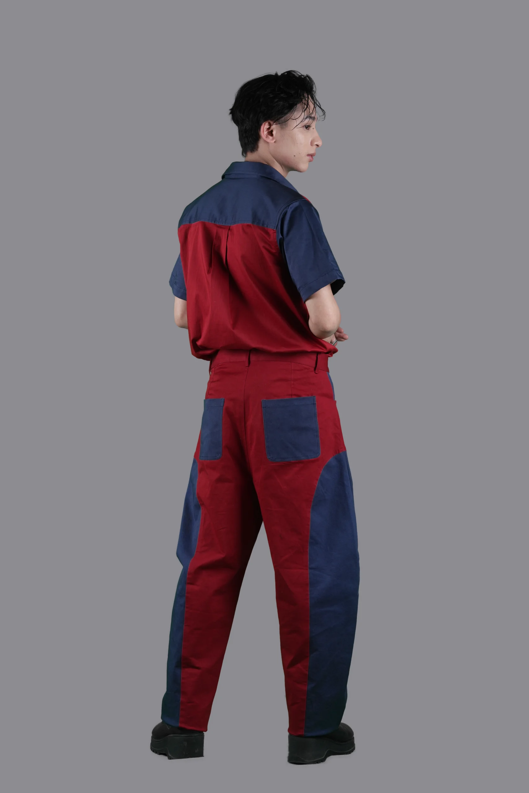 Red & Navy Panel Co-Ord Set