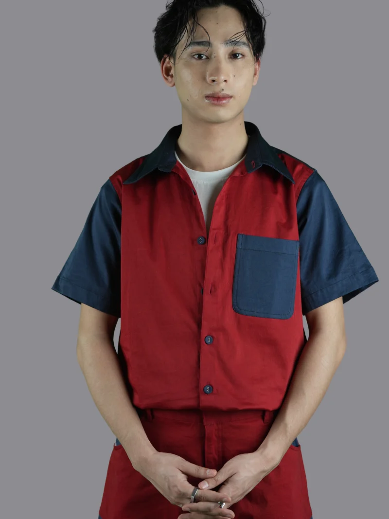 Red & Navy Panel Co-Ord Set