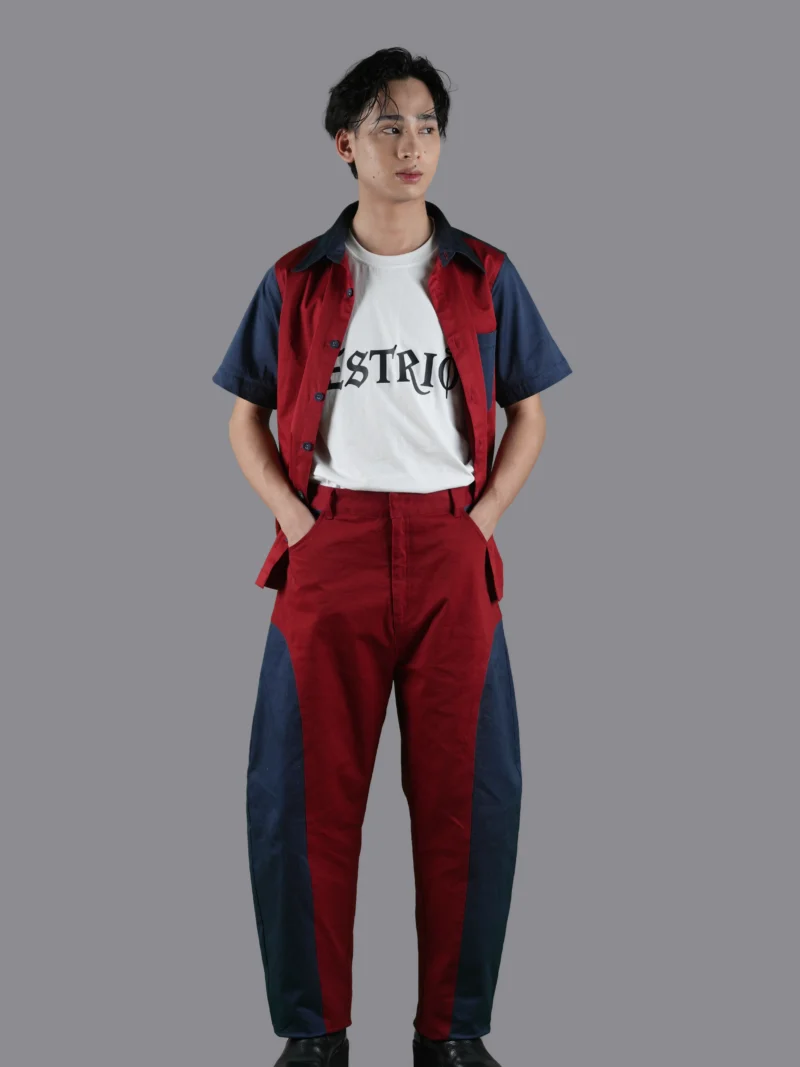 Red & Navy Panel Co-Ord Set