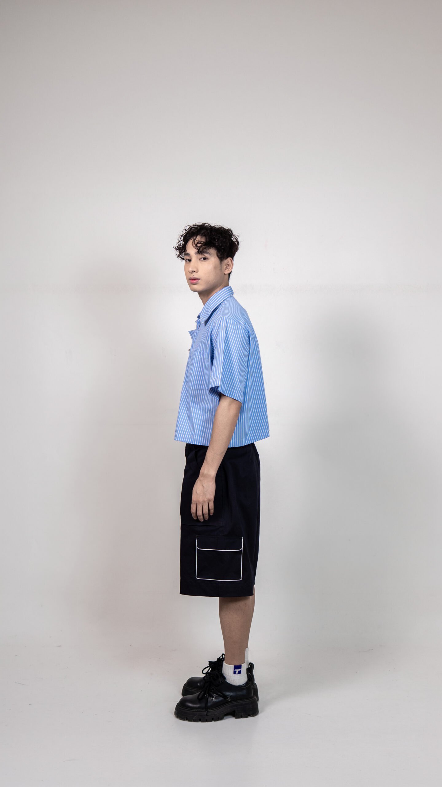 Blue Stripe Buckle Shirt