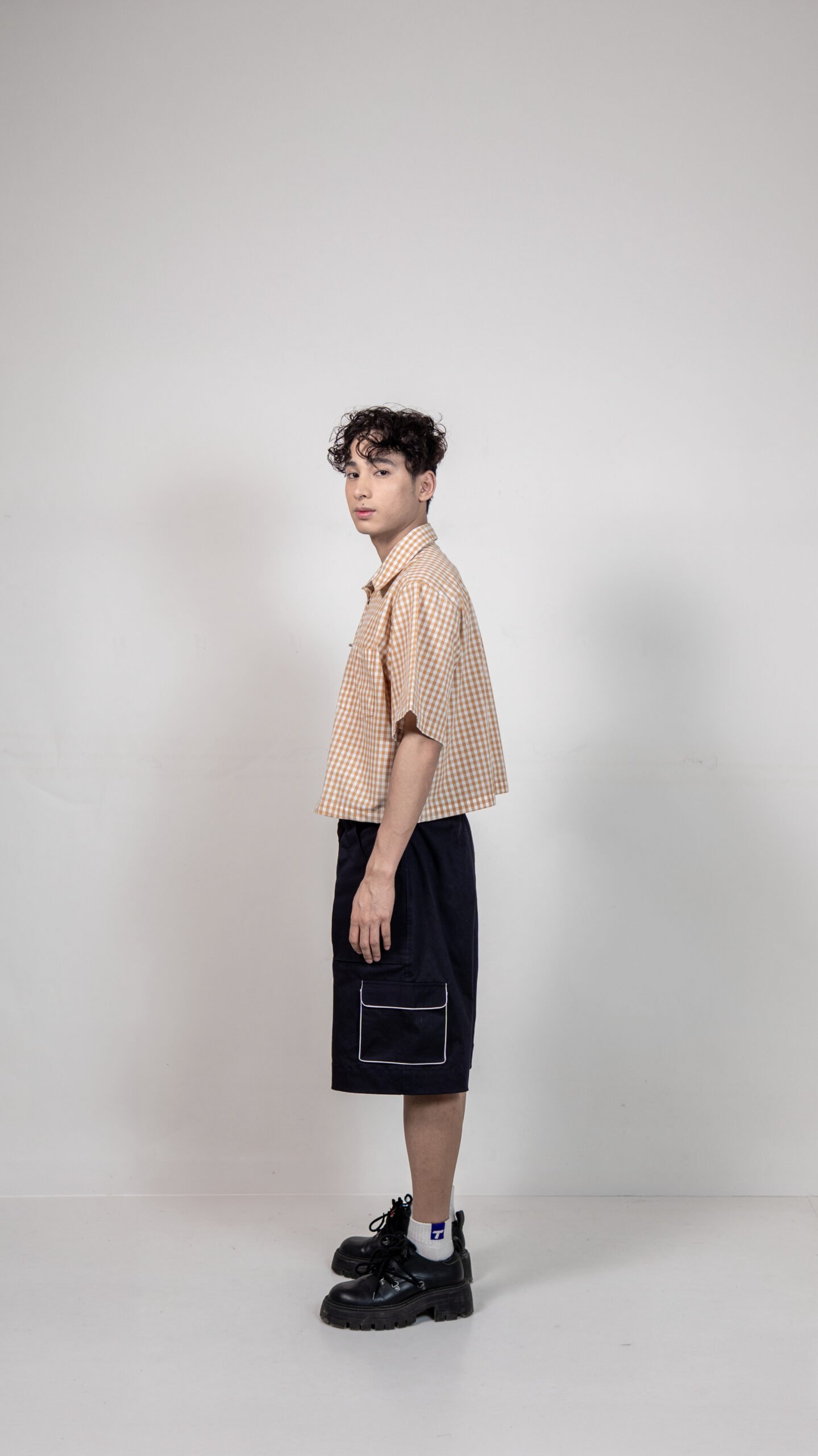 Brown Checked Buckle Shirt