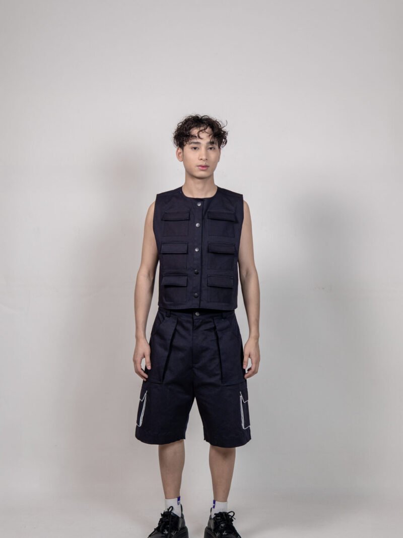 Black Utility Vest & Shorts