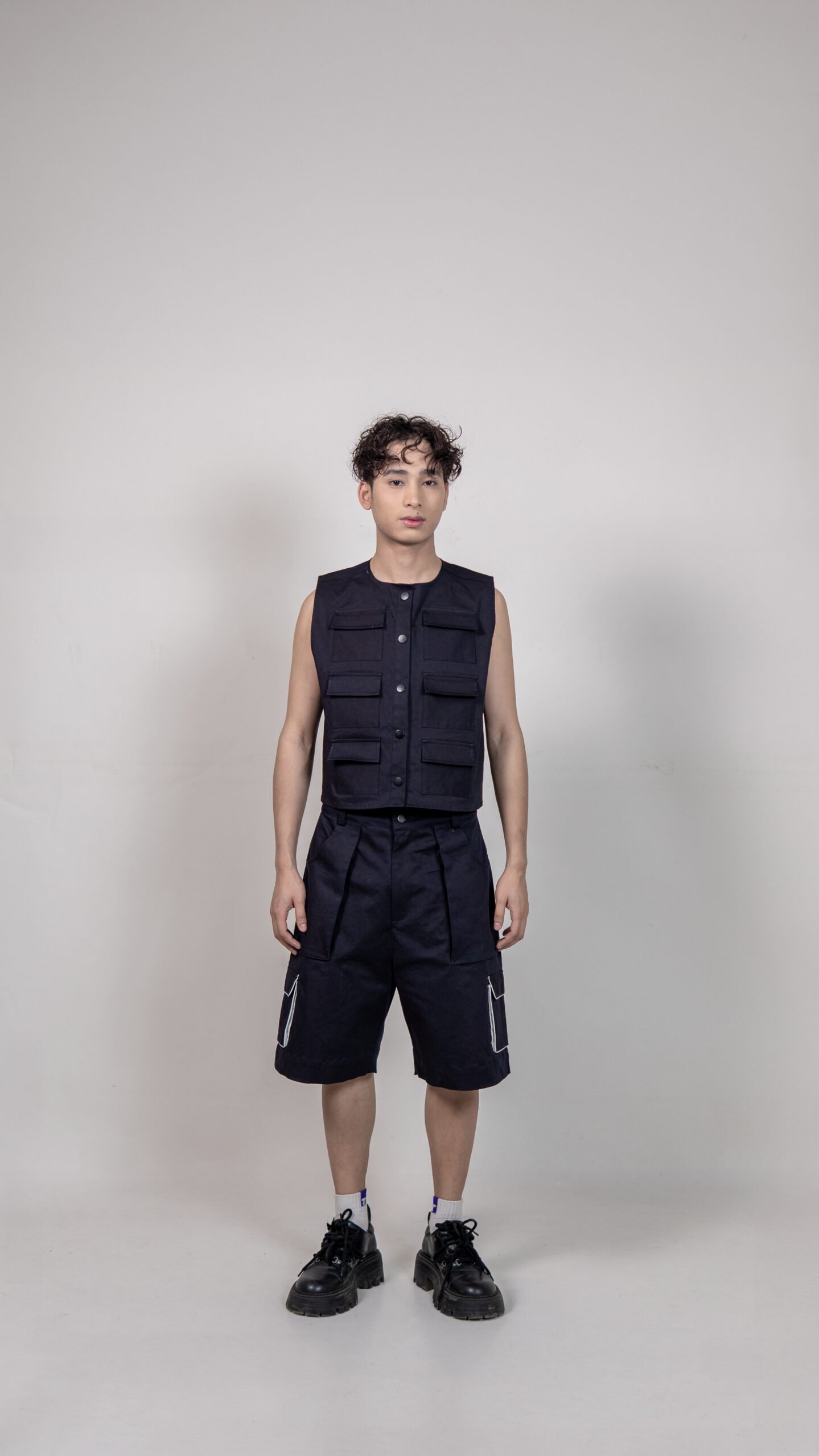 Black Utility Vest & Shorts