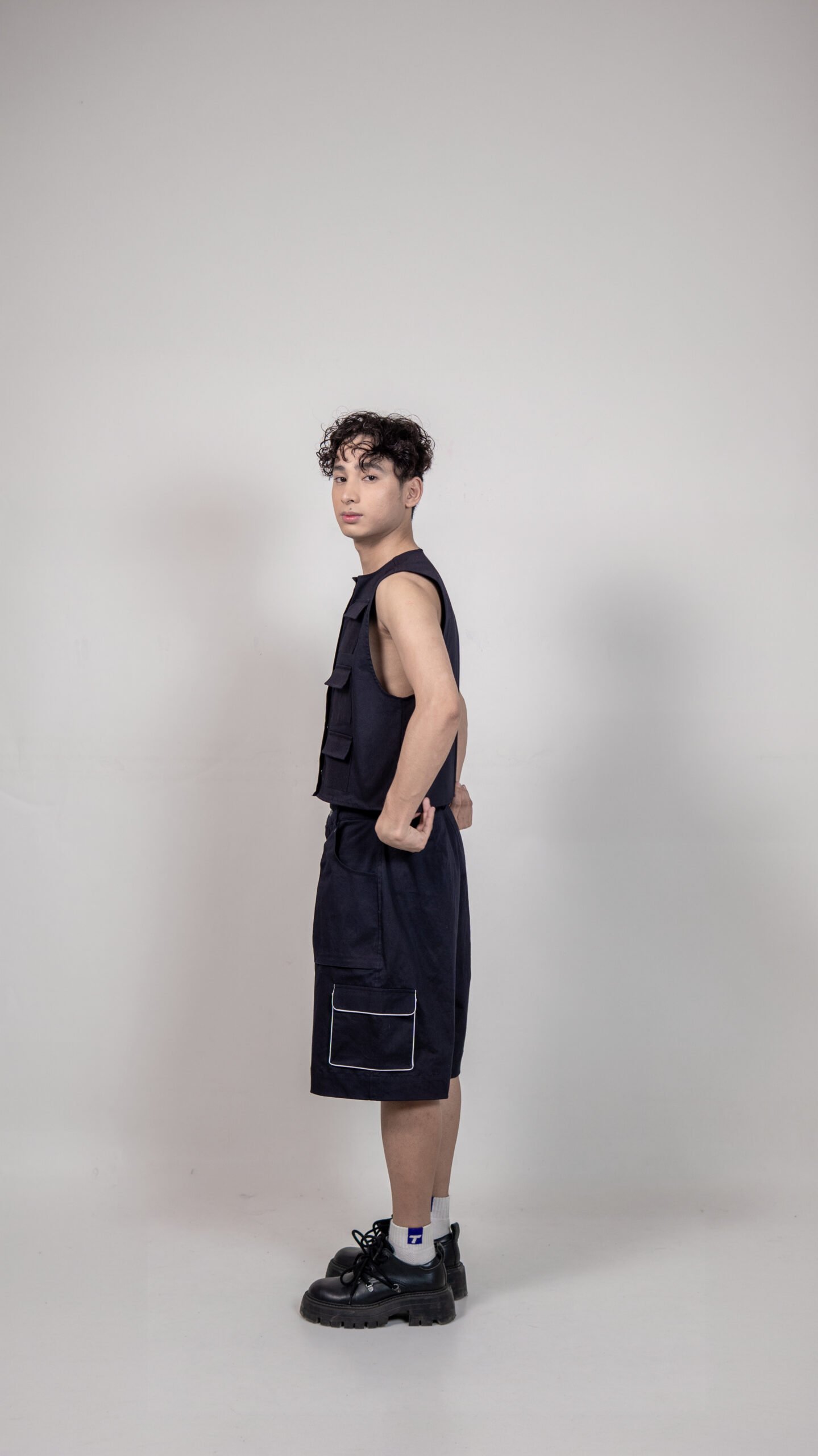 Black Utility Vest & Shorts