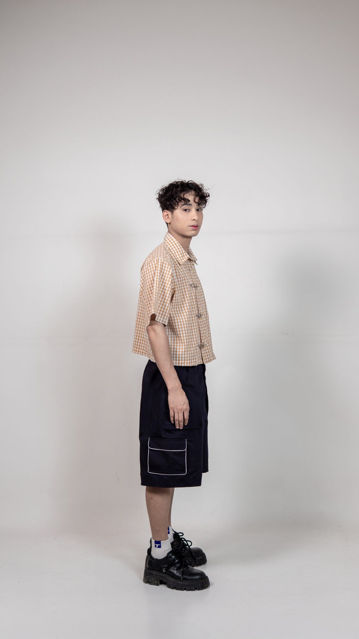 Brown Checked Buckle Shirt