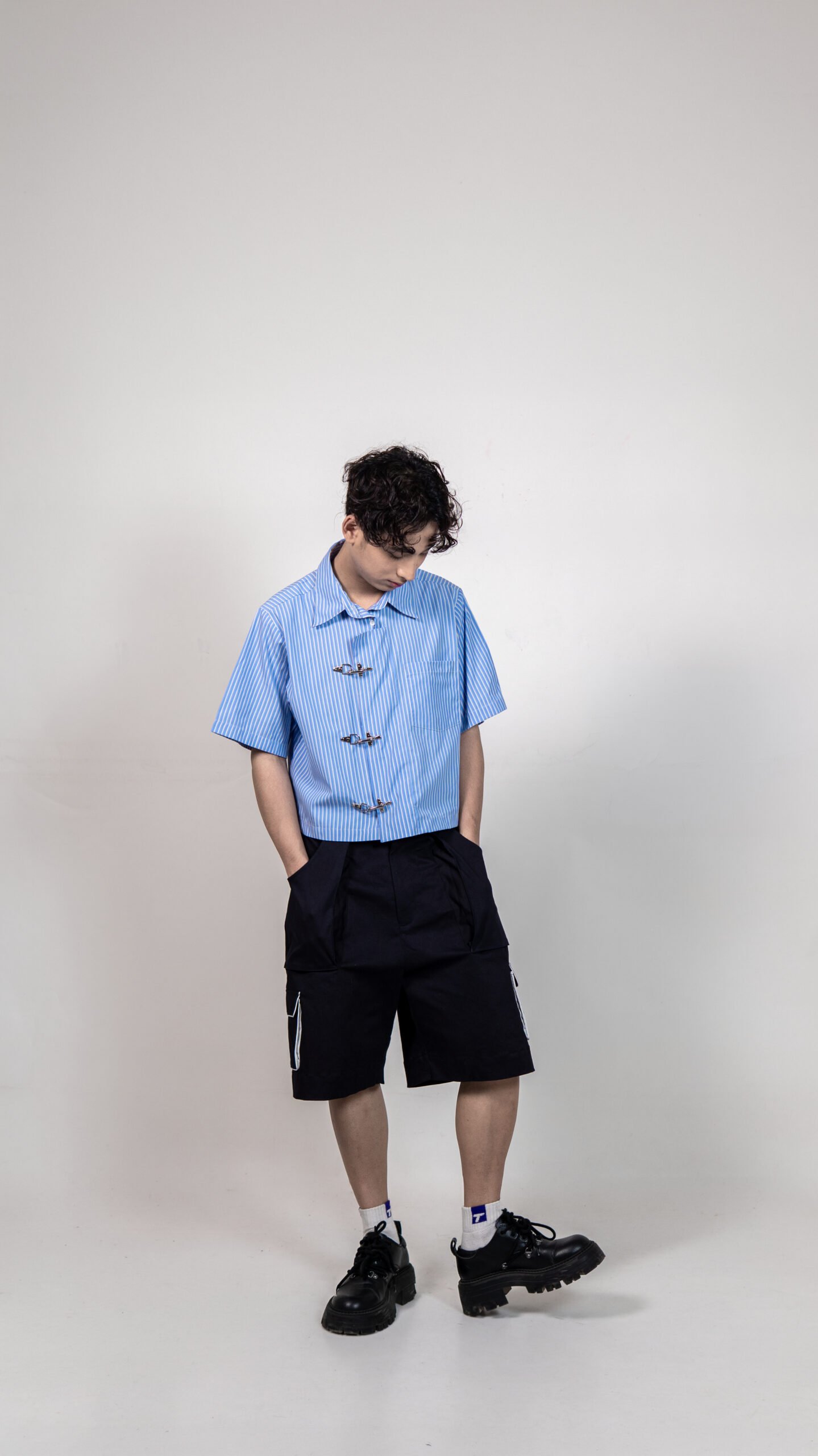 Blue Stripe Buckle Shirt