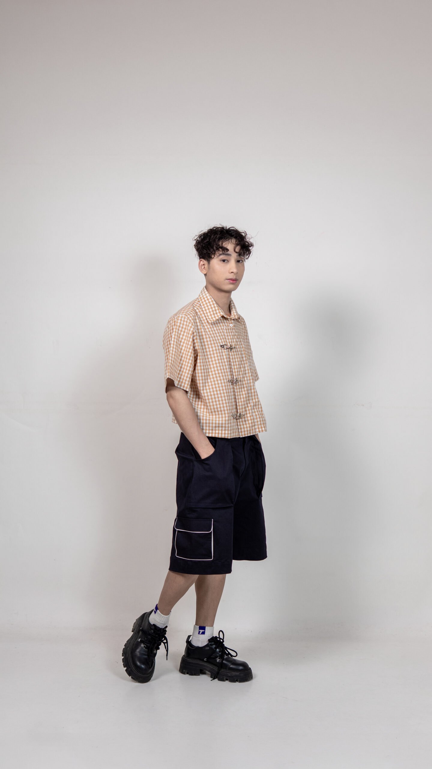 Brown Checked Buckle Shirt