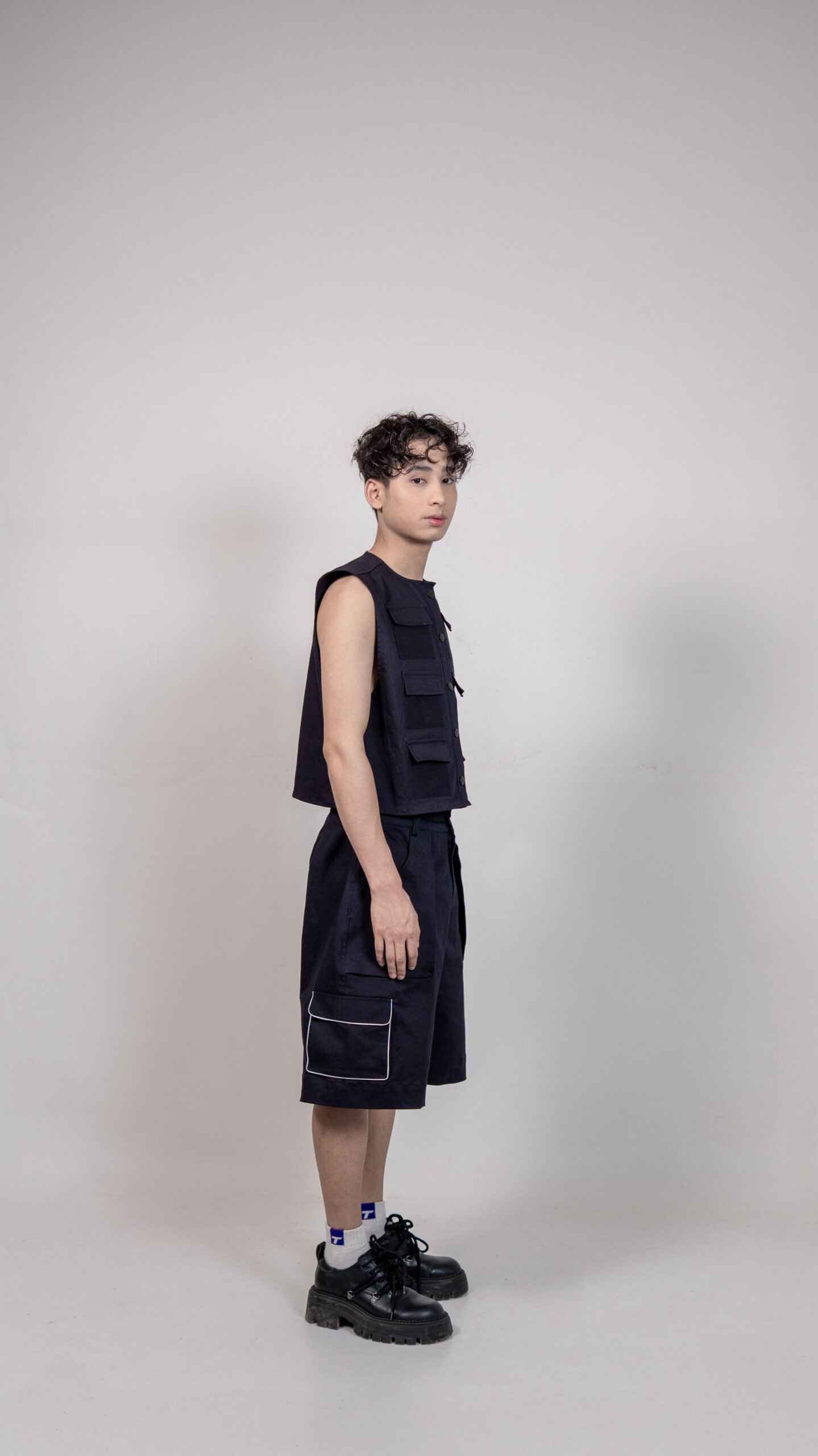 Black Utility Vest & Shorts