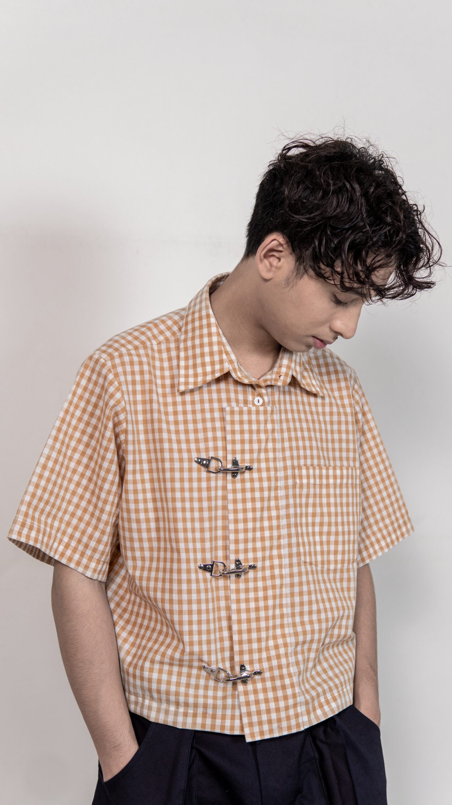 Brown Checked Buckle Shirt