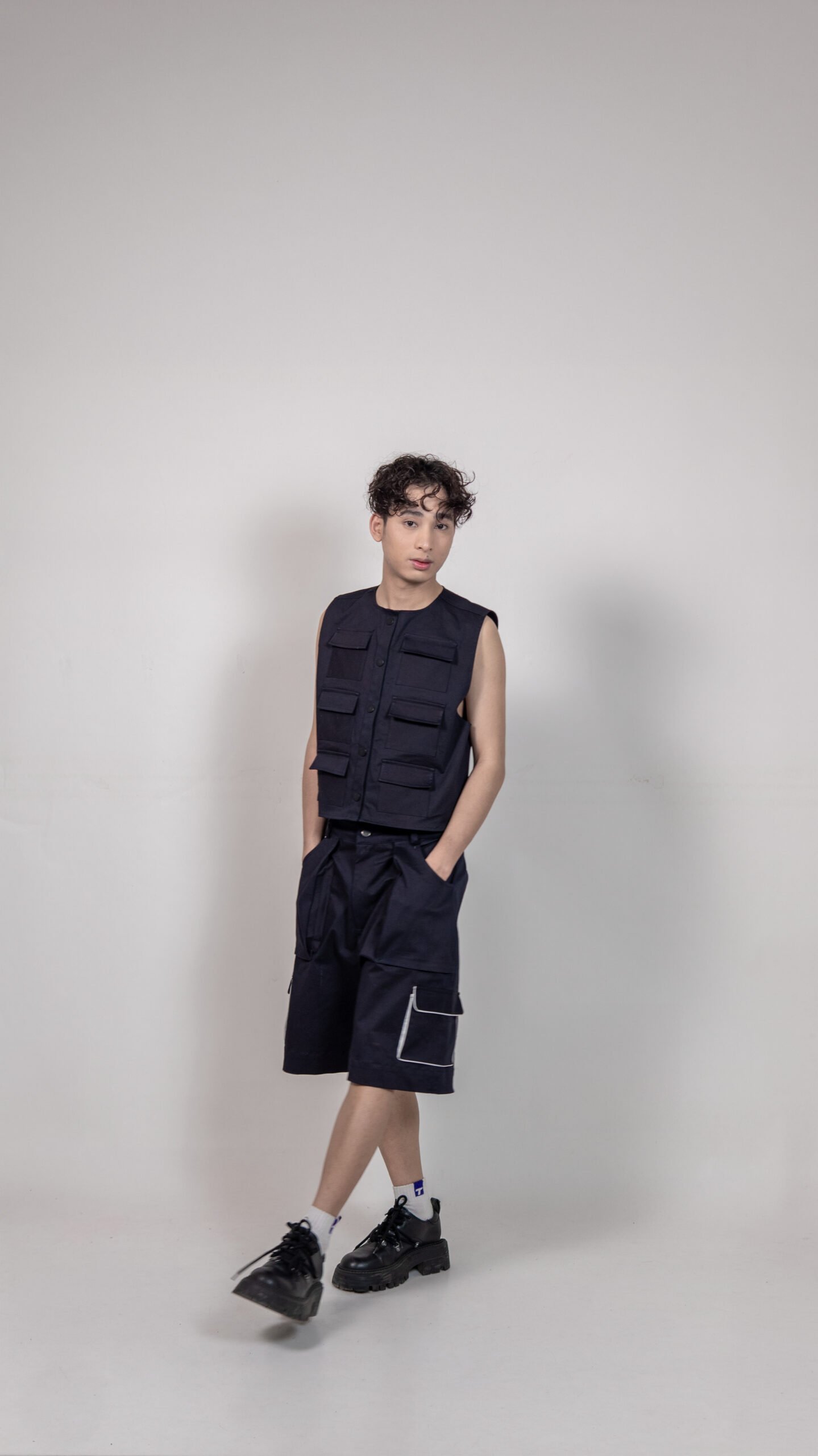 Black Utility Vest & Shorts