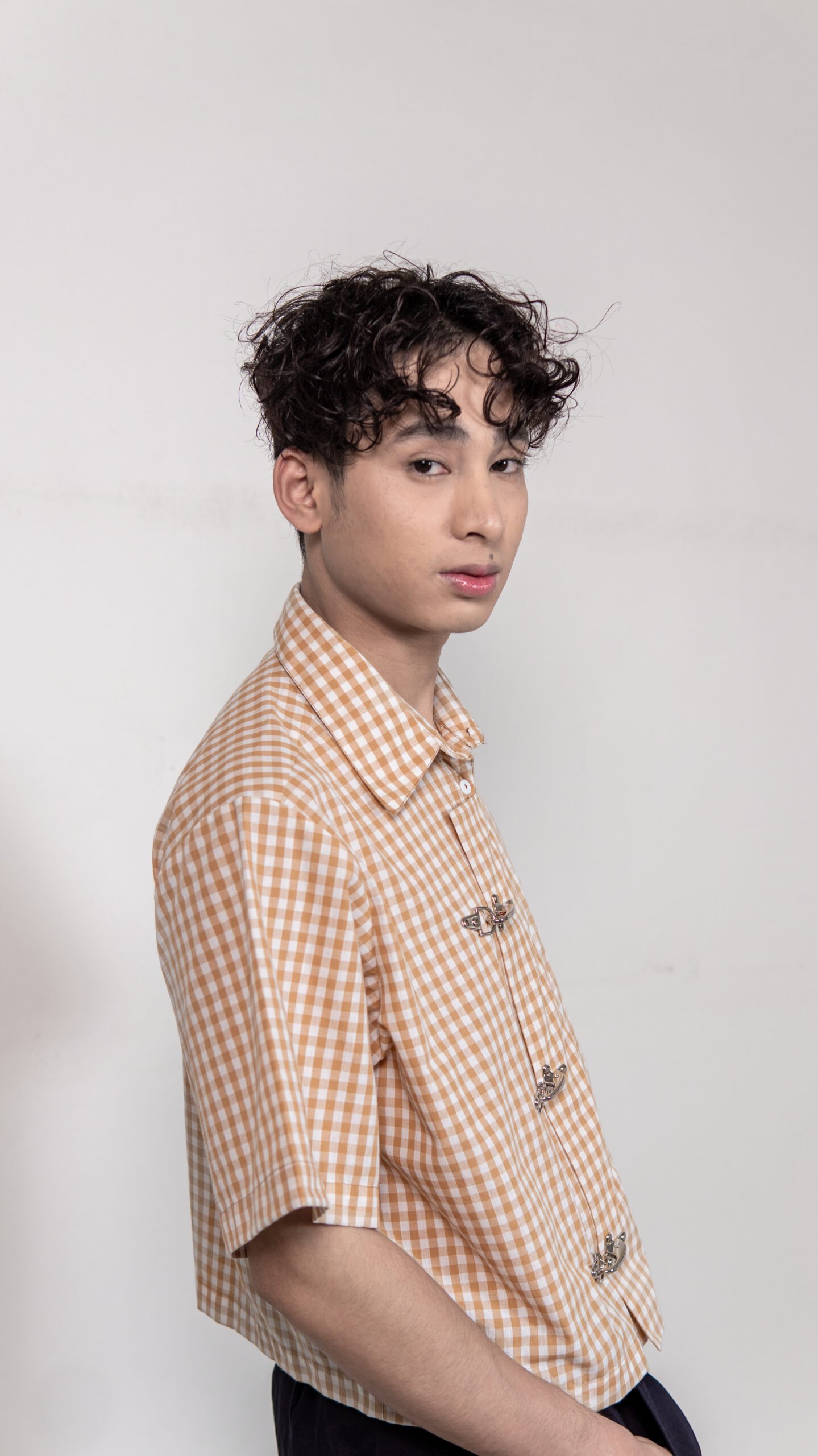 Brown Checked Buckle Shirt