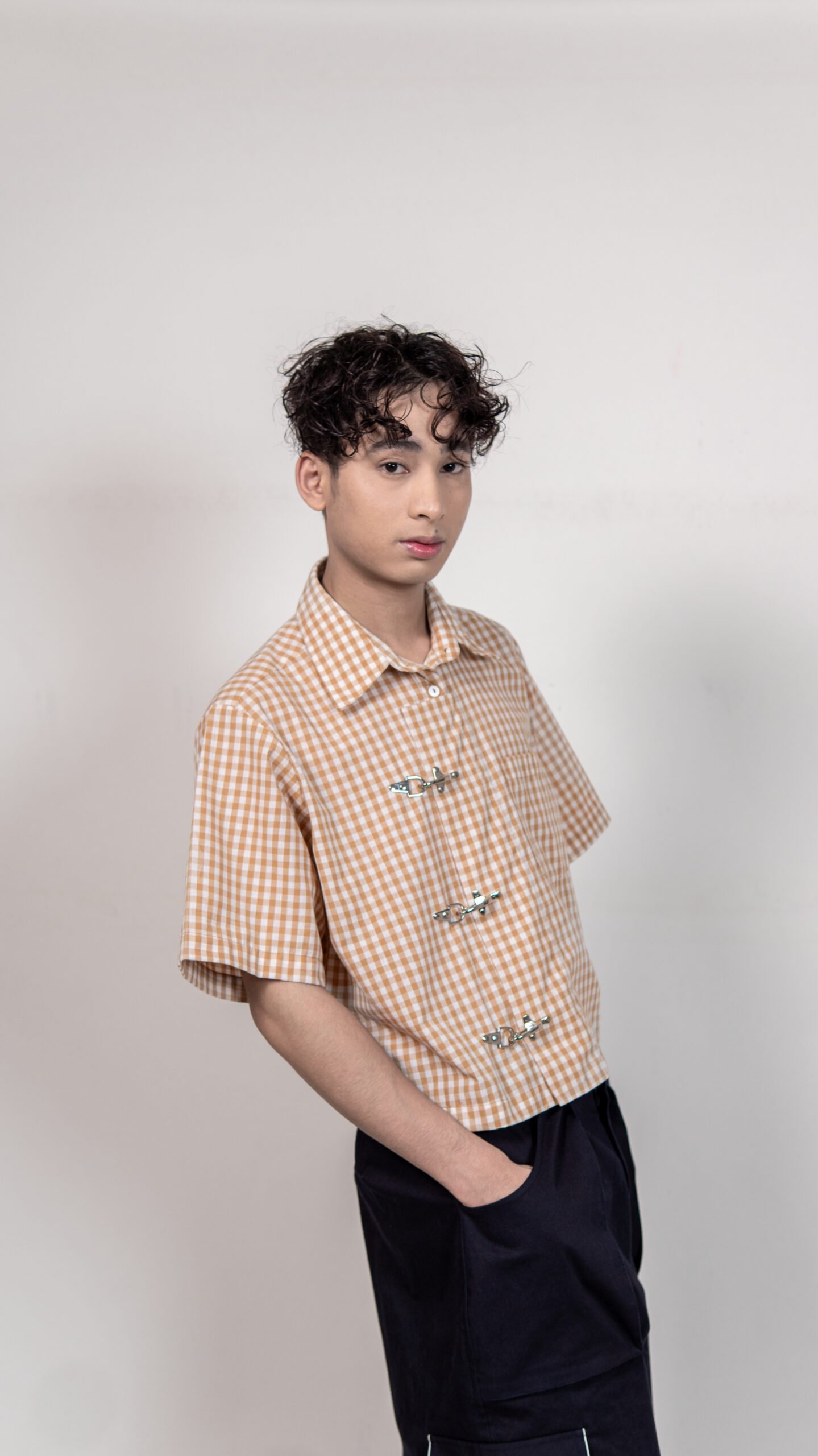 Brown Checked Buckle Shirt