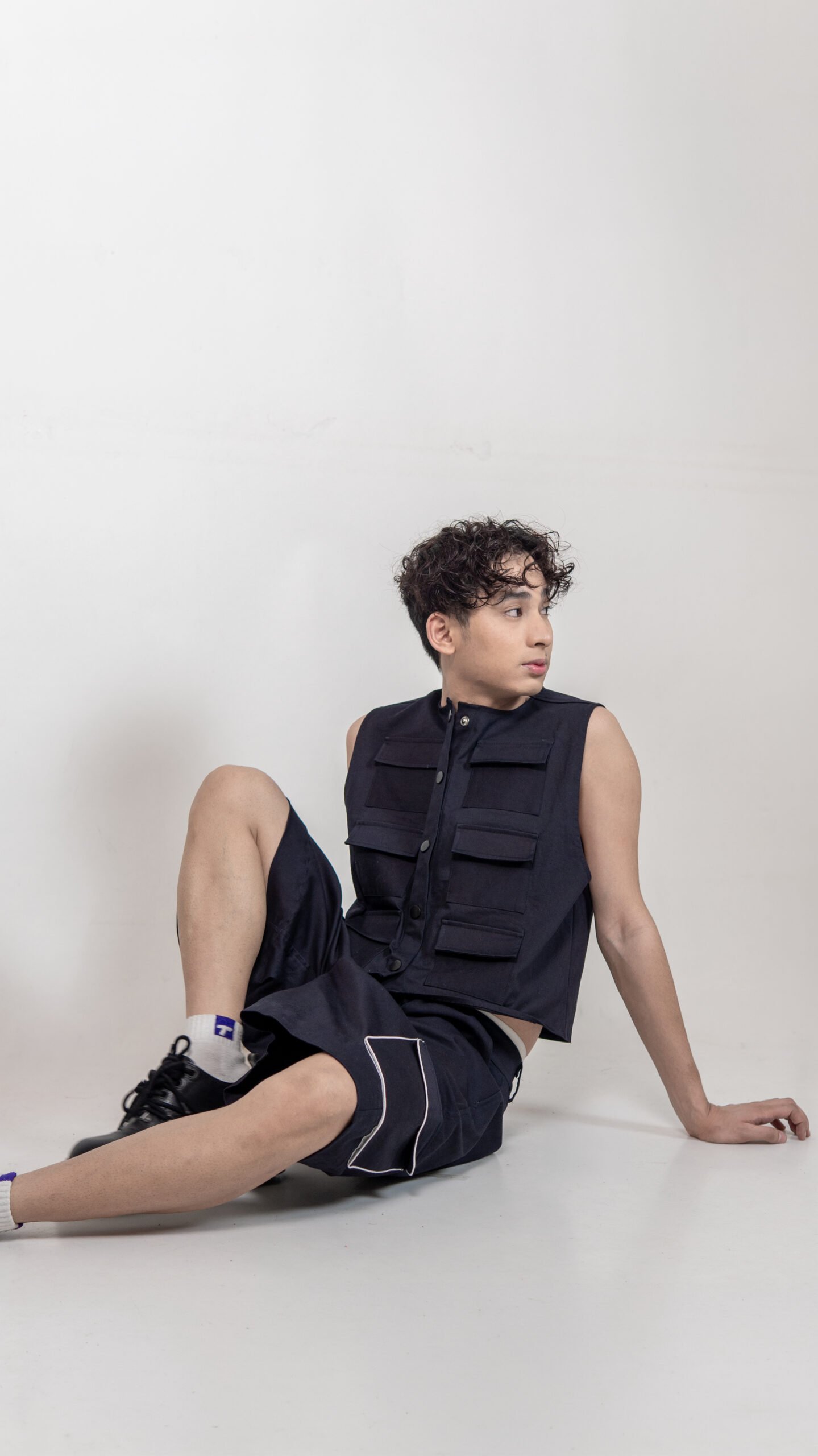 Black Utility Vest & Shorts