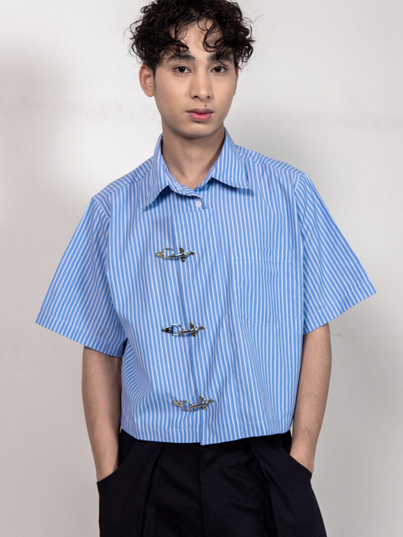 Blue Stripe Buckle Shirt