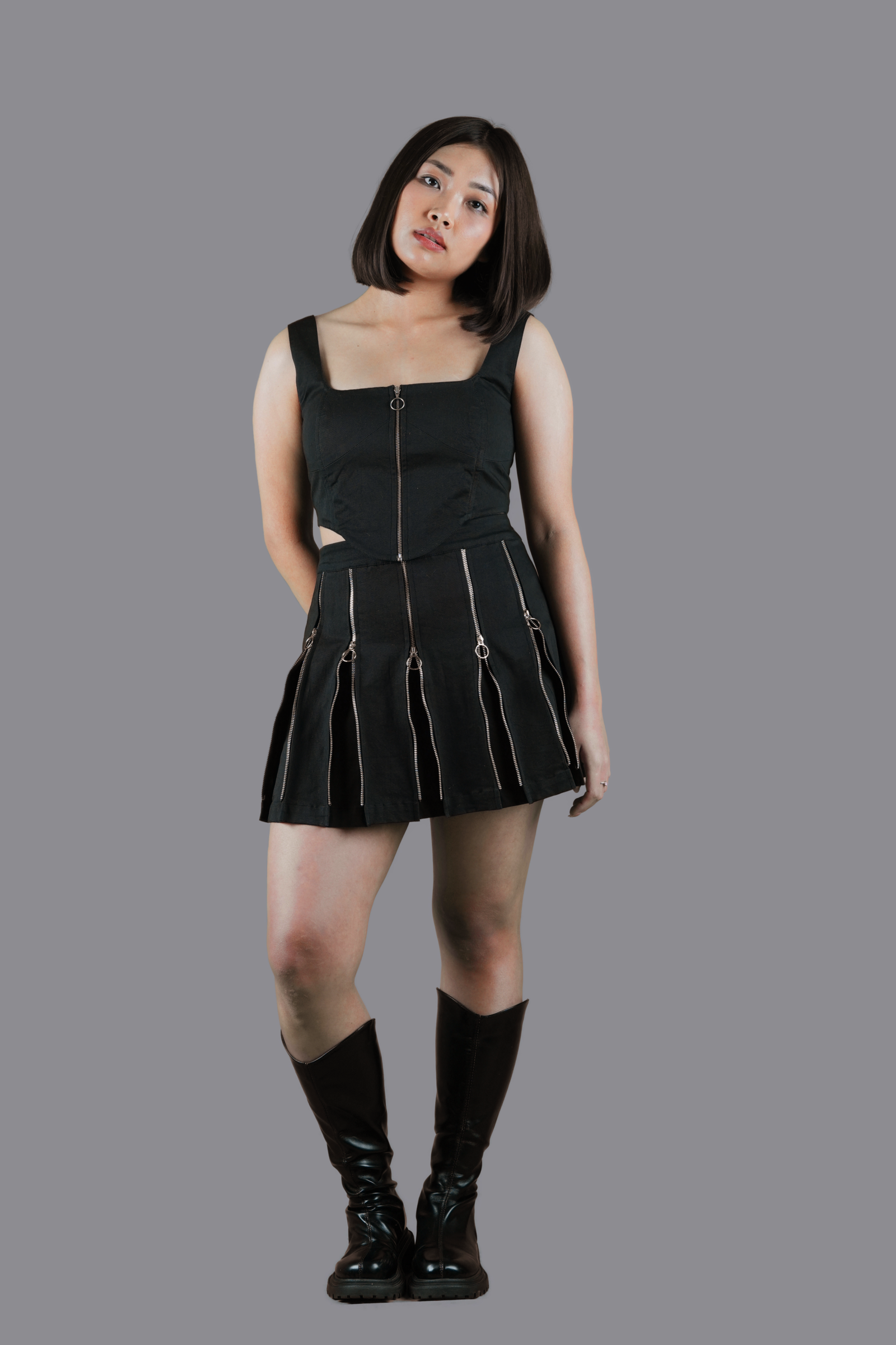 Black Co-Ord Set with Zipper