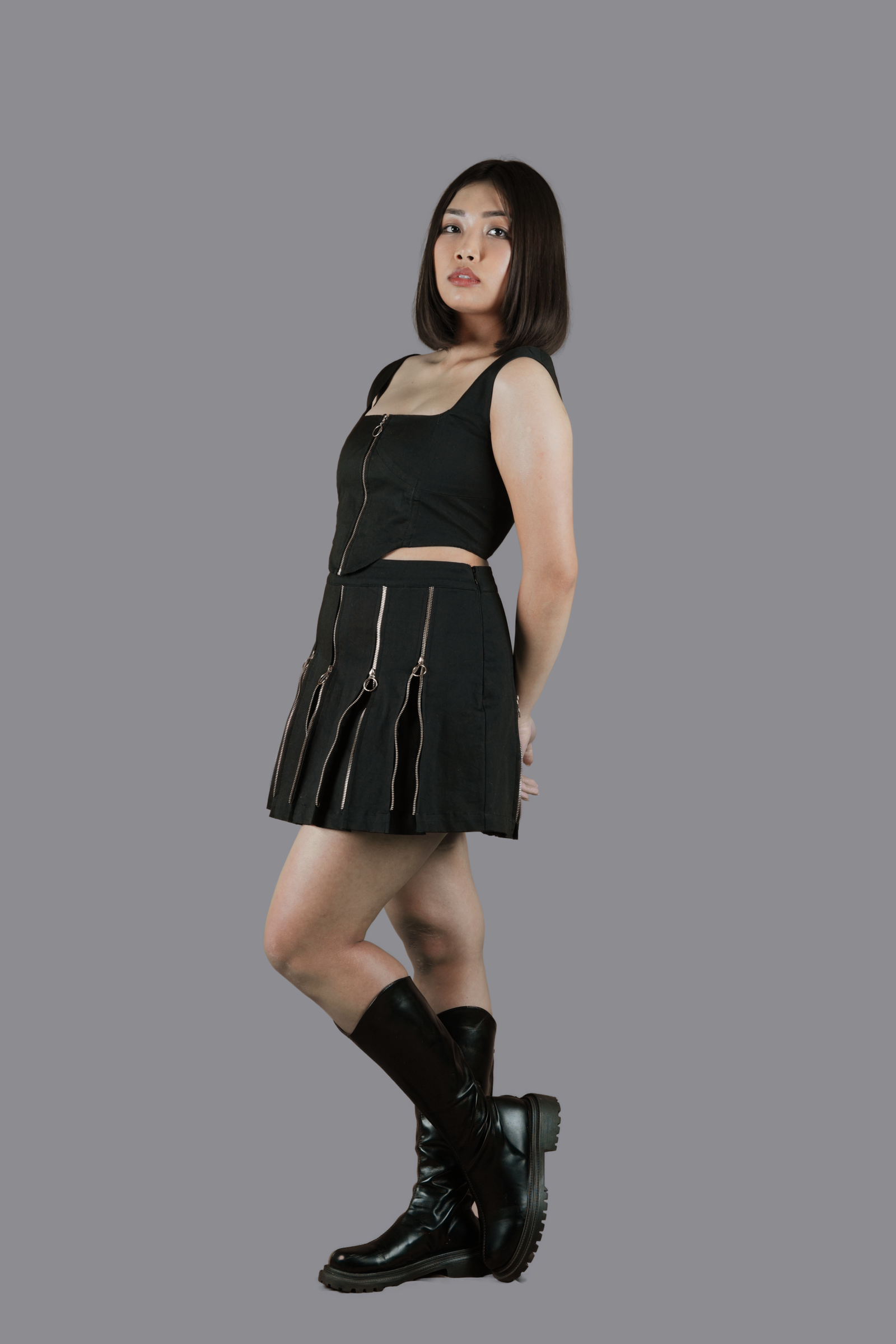 Black Co-Ord Set with Zipper