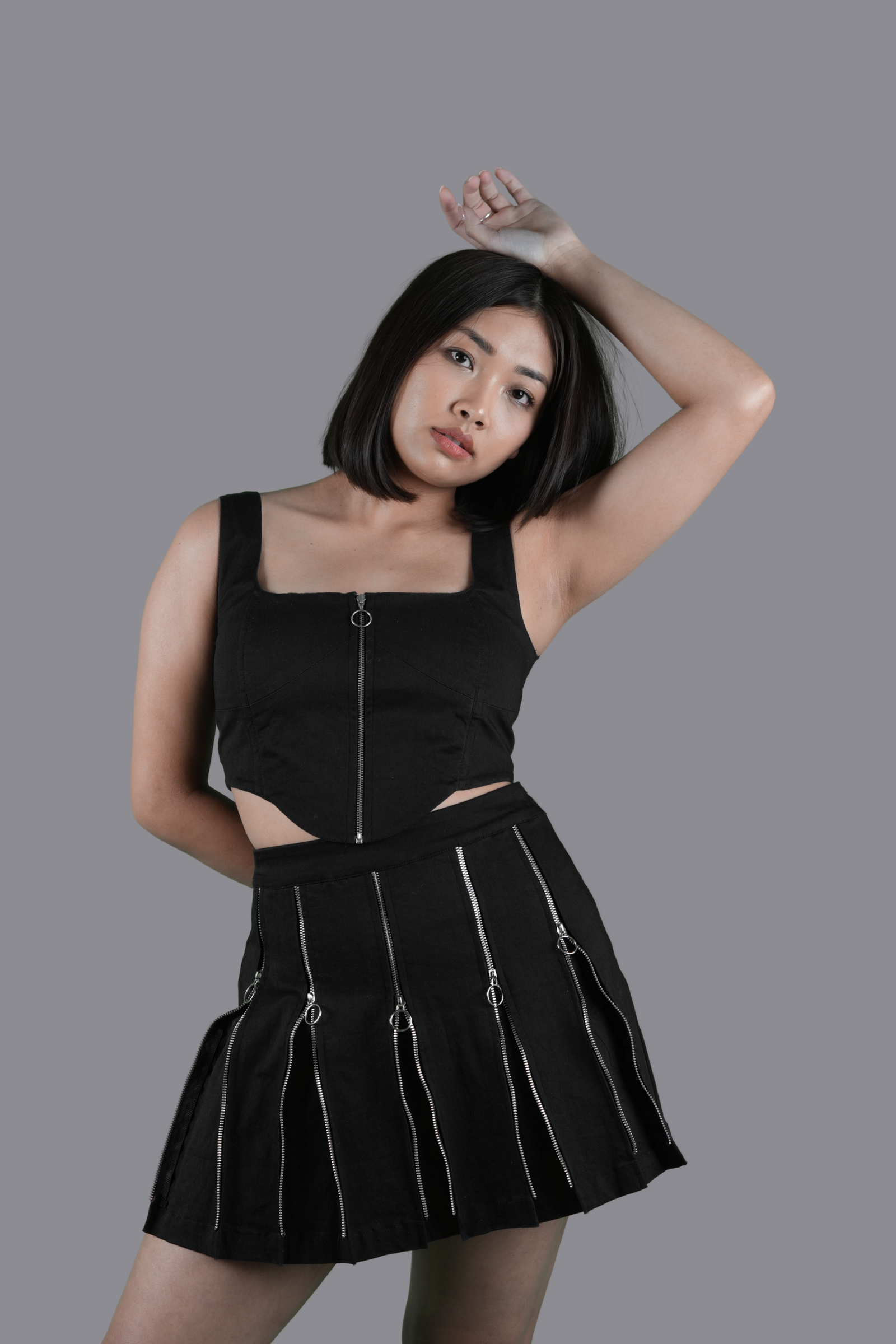 Black Co-Ord Set with Zipper