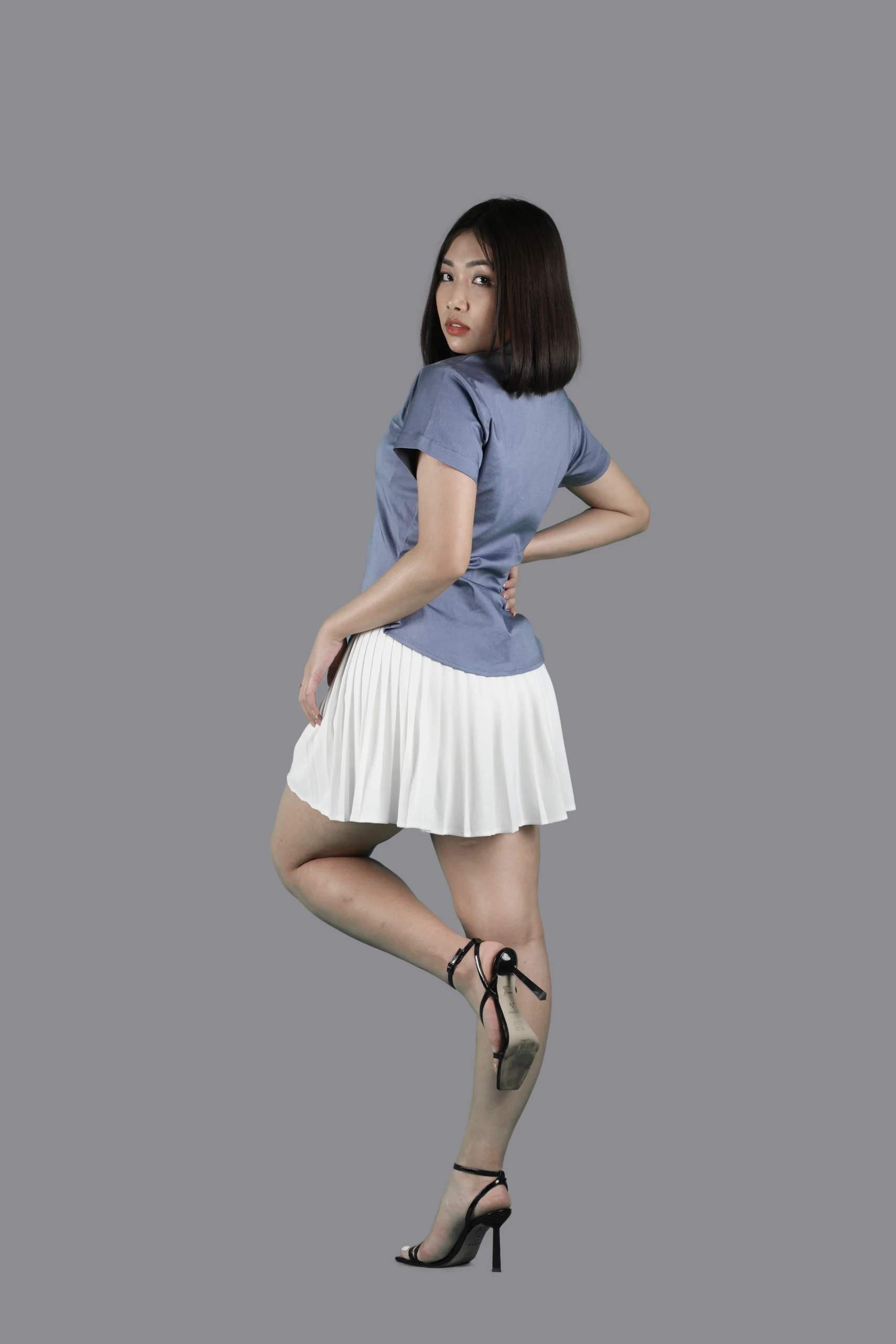 Structured Short Sleeve Button-Up Top
